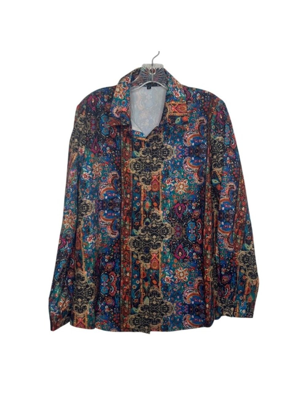 Vintage Inspired Mens Long-Sleeve Button Up Shirt Medium New WOT Multicolor Pais